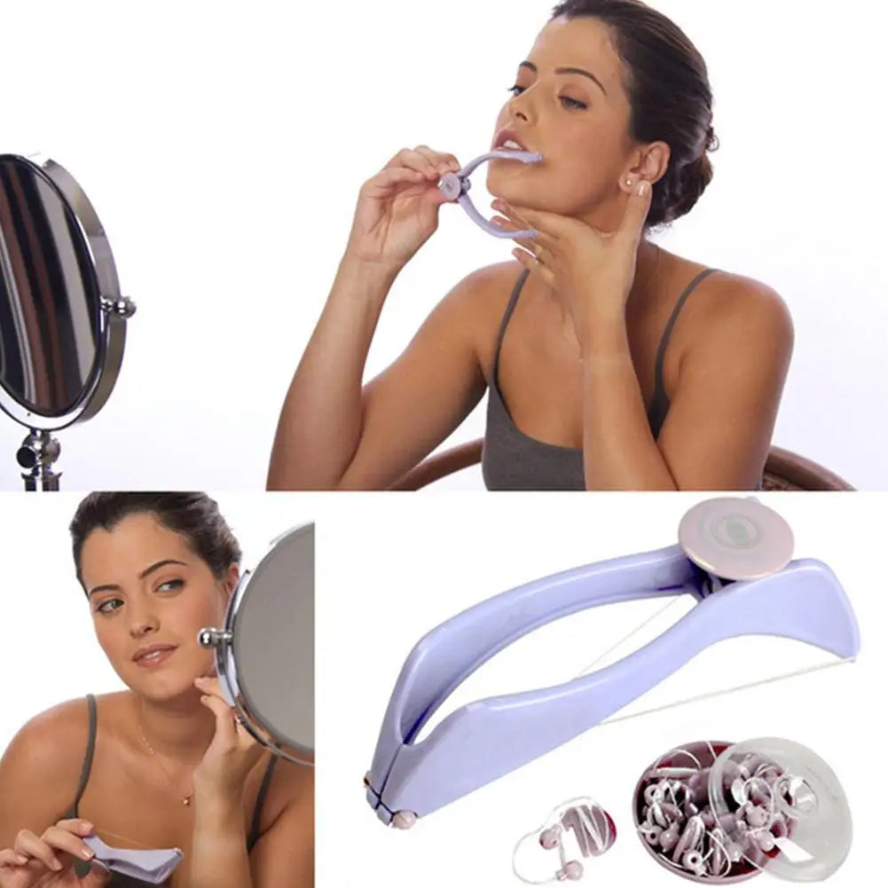 Women Mini Facial Hair Remover Spring Threading Epilator